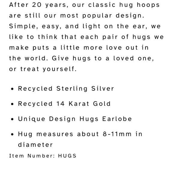 Melissa Joy Manning recycled sterling silver huggie hoops - Picture 2 of 2